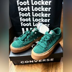 Converse Teal Canvas Sneakers with Gum Soles